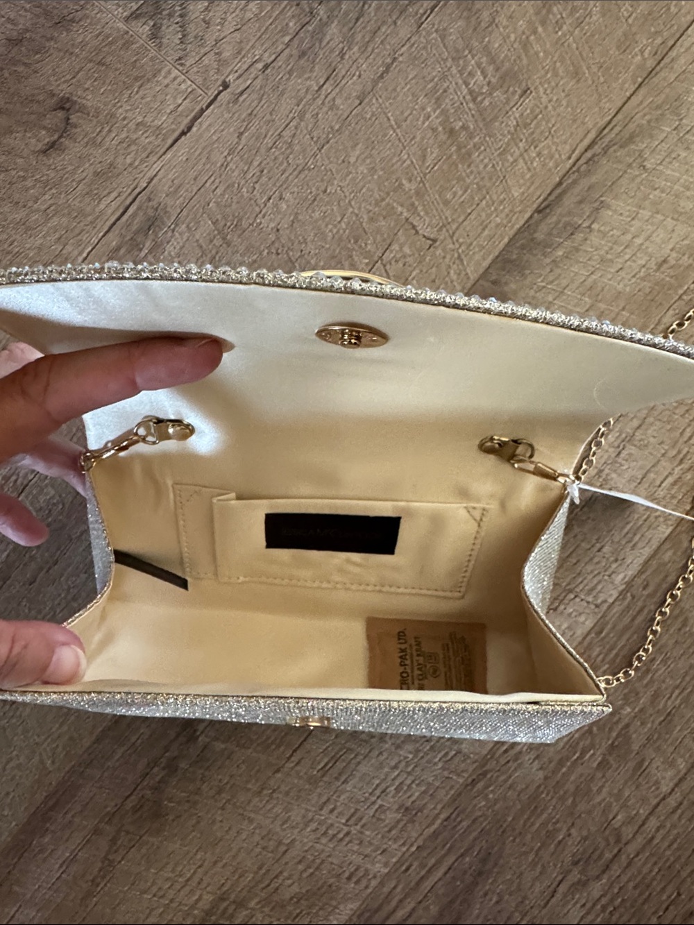 Gunne Sax Gold Crystal-Embellished Evening Clutch - Picture 4 of 6